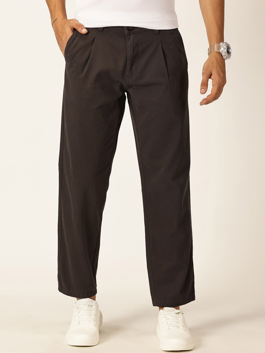 Thomas Scott Men Smart Straight Fit Mid-Rise Easy Wash Pure Cotton Chinos Trousers, Grey
Thomas Scott Men Smart Straight Fit Mid-Rise Easy Wash Pure Cotton Chinos Trousers, Grey