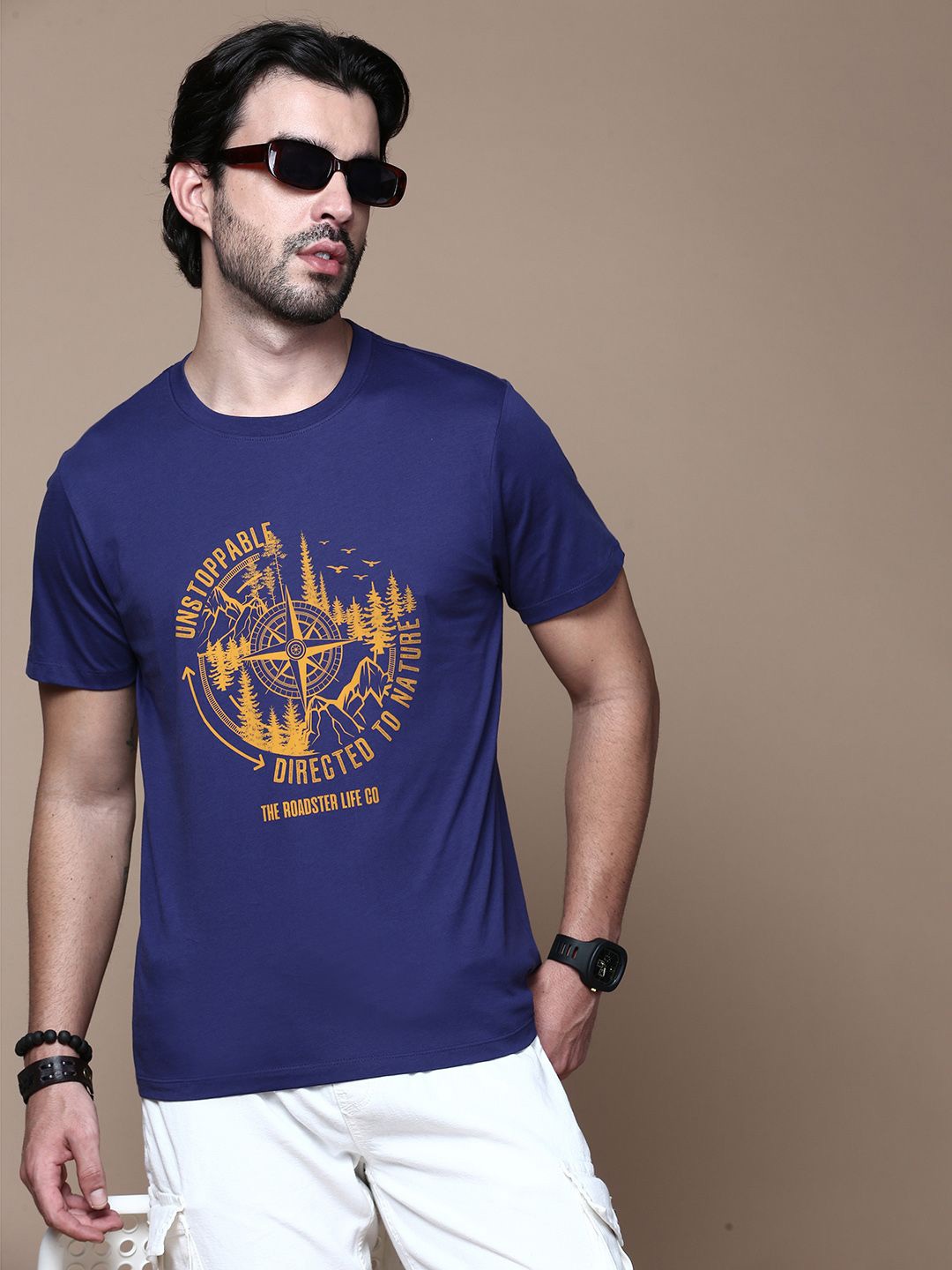 The Roadster Lifestyle Co. Men Graphic Printed Round Neck Cotton T-Shirt, Navy blue
The Roadster Lifestyle Co. Men Graphic Printed Round Neck Cotton T-Shirt, Navy blue