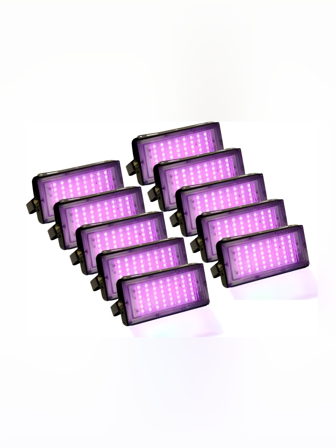 SPARK WORLD 10Pcs Pink Square Shaped Outdoor Lamps, Black