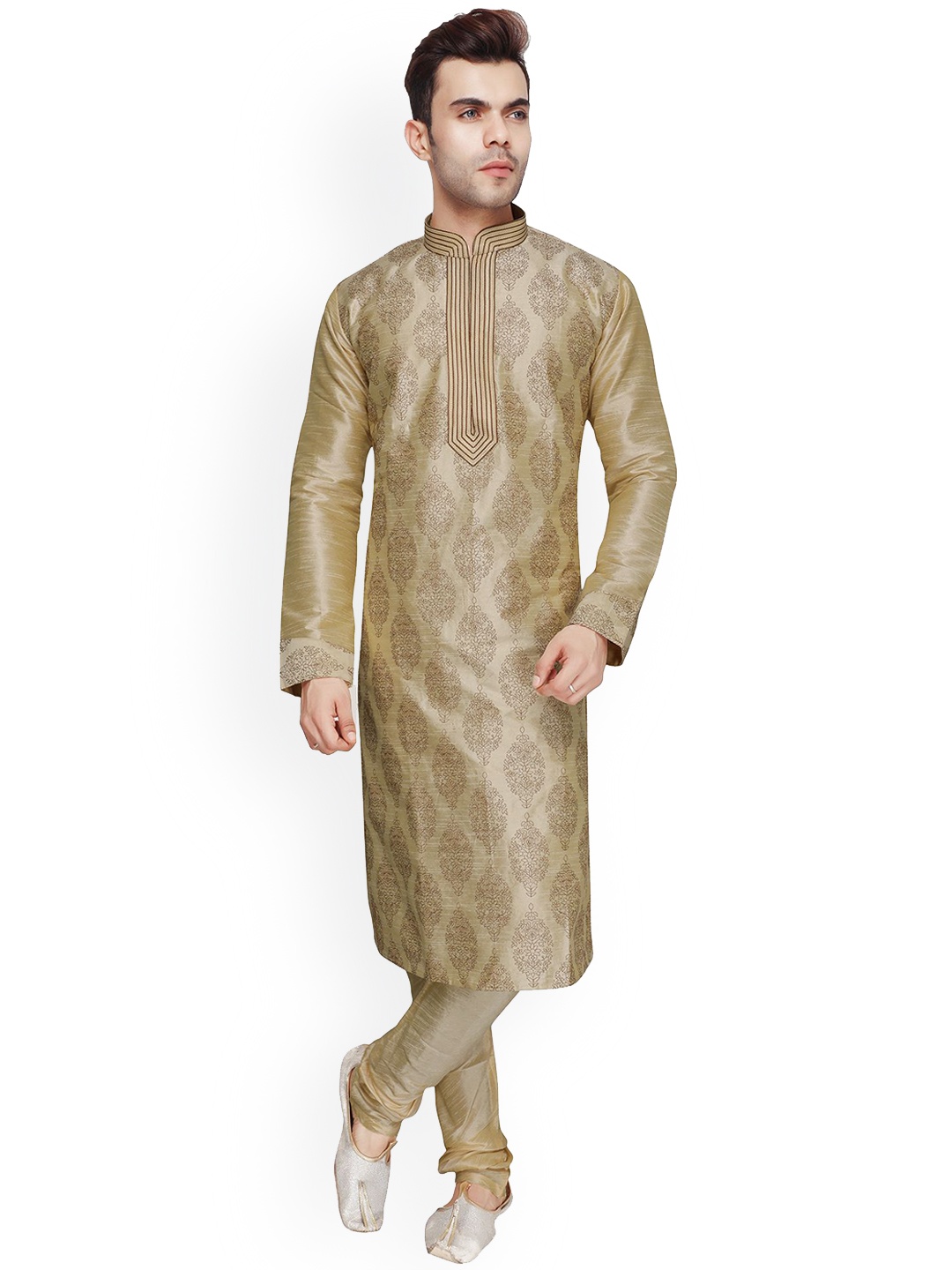LA'SCOOT Ethnic Motifs Printed Mandarin Collar Straight Kurta with Churidar, Beige
LA'SCOOT Ethnic Motifs Printed Mandarin Collar Straight Kurta with Churidar, Beige