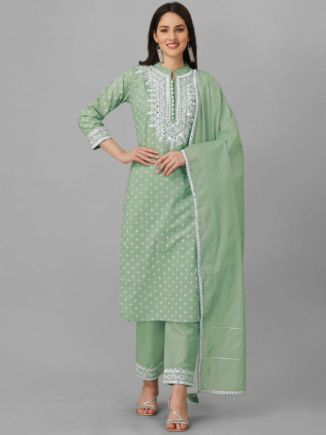 Trendmalls Women Bandhani Embroidered Pure Cotton Kurta with Trousers & With Dupatta, Green
Trendmalls Women Bandhani Embroidered Pure Cotton Kurta with Trousers & With Dupatta, Green