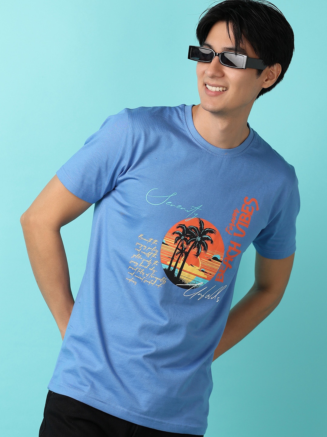 V-Mart Typography Printed Round Neck Short Sleeves Slim Fit Cotton Casual T-Shirt, Blue
V-Mart Typography Printed Round Neck Short Sleeves Slim Fit Cotton Casual T-Shirt, Blue