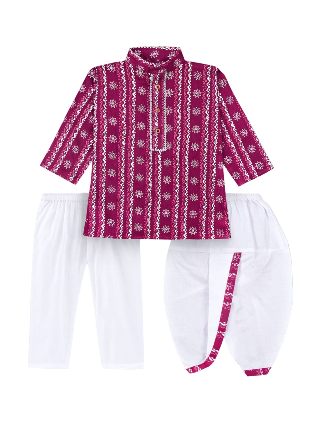 BAESD Boys Ethnic Motifs Printed Regular Kurta with Dhoti Pants & Pyjamas, Maroon
BAESD Boys Ethnic Motifs Printed Regular Kurta with Dhoti Pants & Pyjamas, Maroon