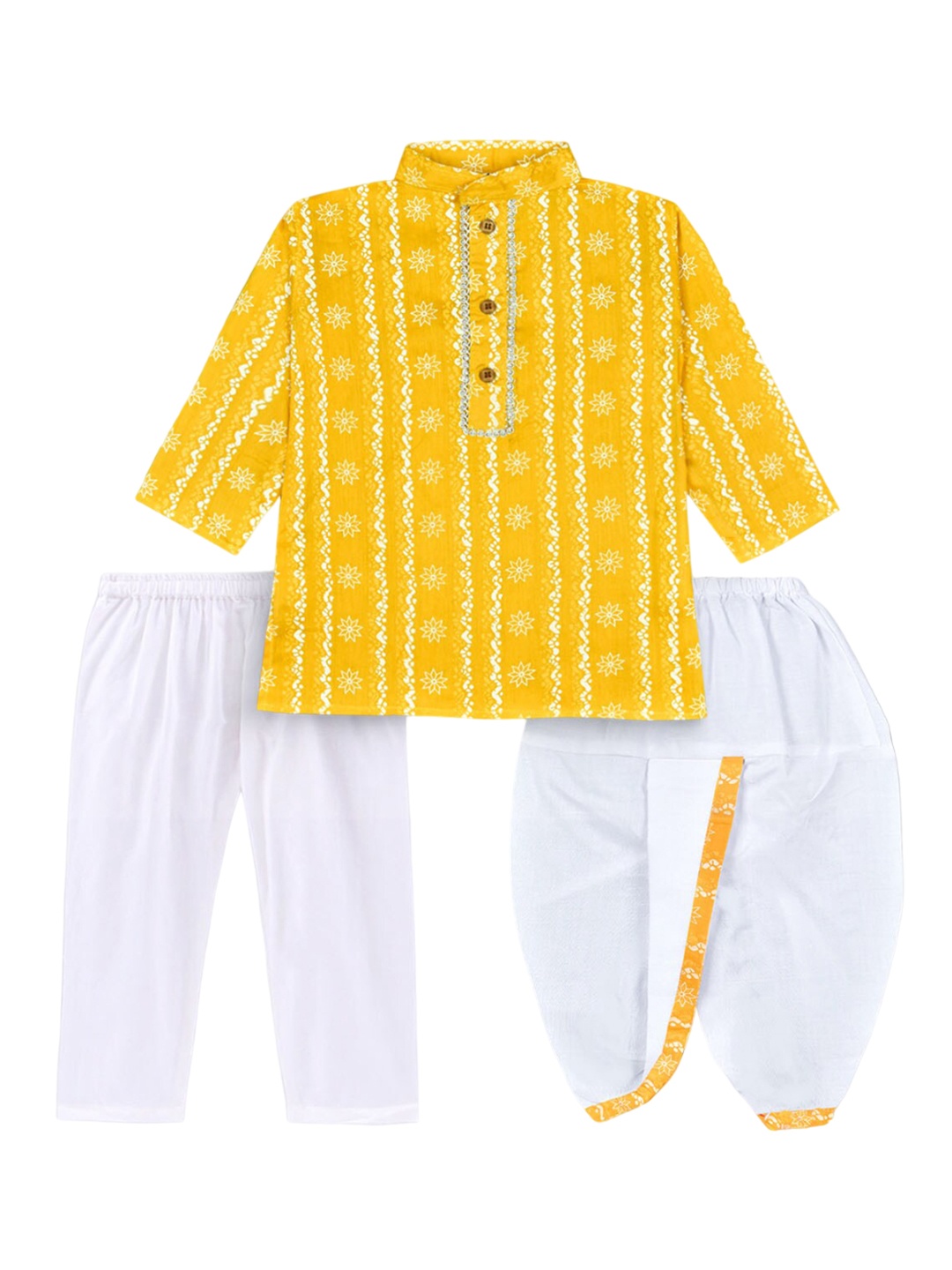 BAESD Boys Ethnic Motifs Printed Zari Mandarin Collar Straight Kurta With Patiala, Yellow
BAESD Boys Ethnic Motifs Printed Zari Mandarin Collar Straight Kurta With Patiala, Yellow
