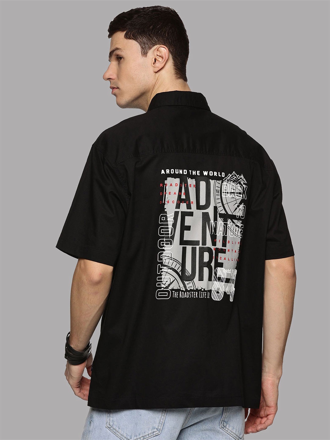 The Roadster Lifestyle Co Graphic-Printed Oversized Cotton Casual Shirts, Black
The Roadster Lifestyle Co Graphic-Printed Oversized Cotton Casual Shirts, Black