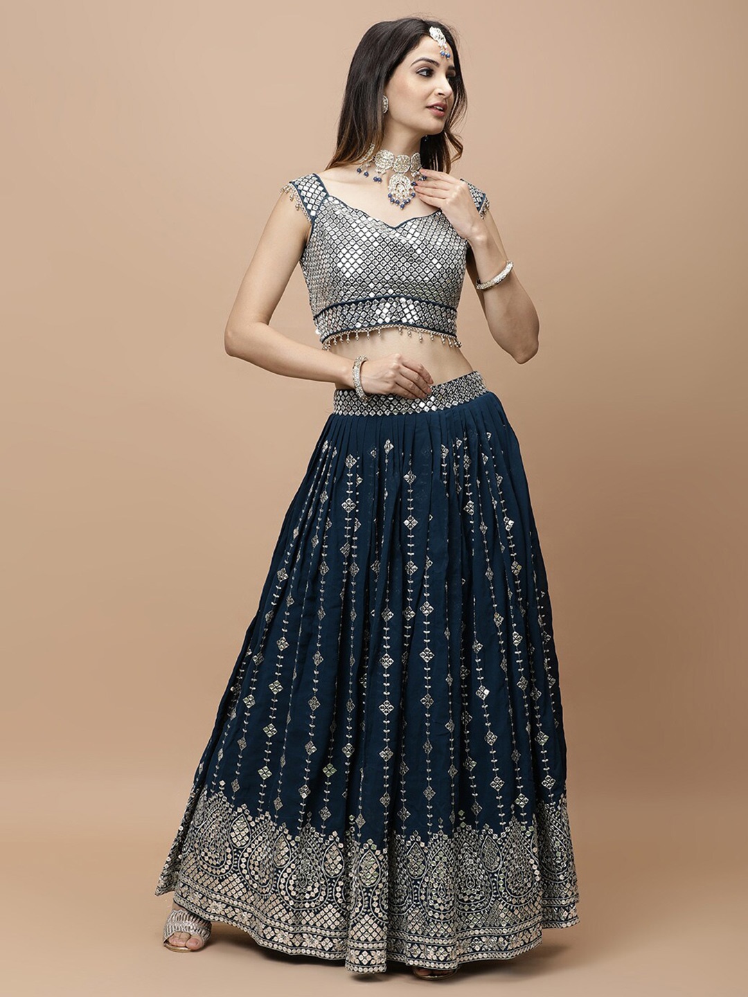 Vervee Couture Embellished Sequinned Ready to Wear Lehenga & Blouse With Dupatta, Blue
Vervee Couture Embellished Sequinned Ready to Wear Lehenga & Blouse With Dupatta, Blue