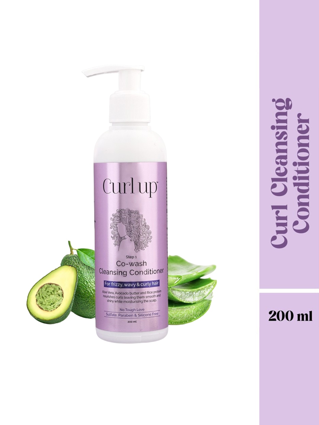Curl up Co-Wash Cleansing Conditioner with Aloevera & Avocado Butter - 200 ml, Purple
Curl up Co-Wash Cleansing Conditioner with Aloevera & Avocado Butter - 200 ml, Purple
