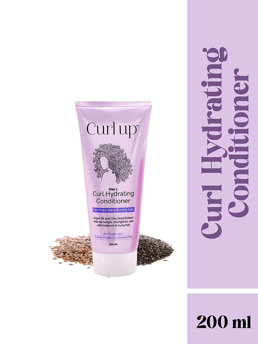 Curl up Curl Hydrating Conditioner with Argan Oil & Chia Seed Extract - 200 ml, Purple
Curl up Curl Hydrating Conditioner with Argan Oil & Chia Seed Extract - 200 ml, Purple