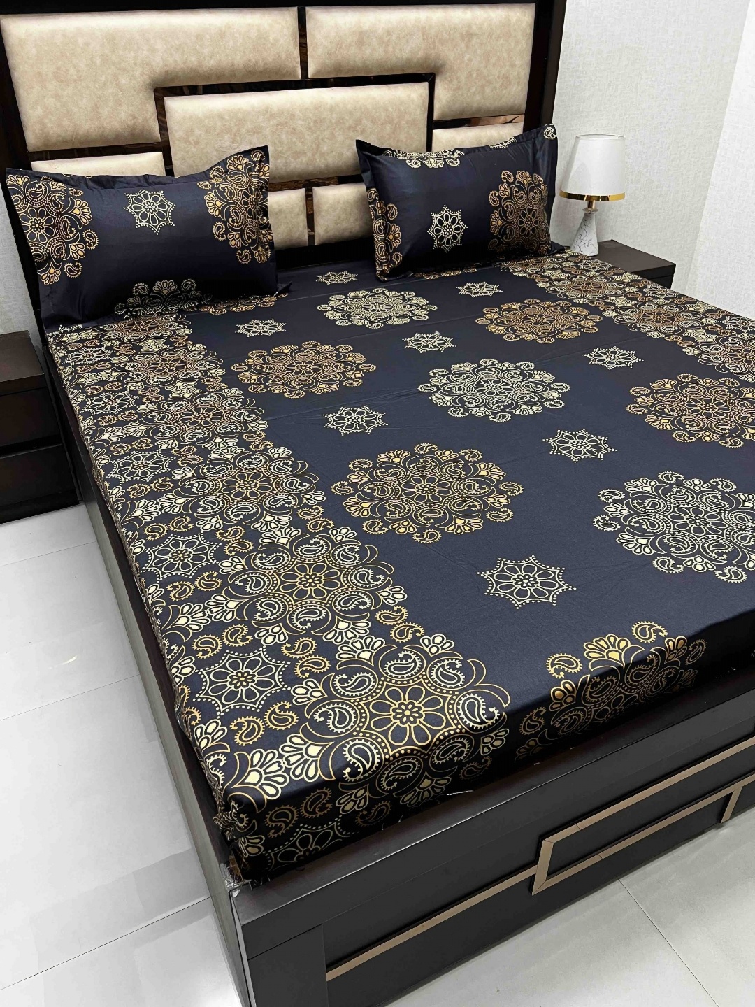 Pure Decor Blue & Yellow Ethnic Motifs Cotton 260 TC Queen Bedsheet with 2 Pillow Covers
Pure Decor Blue & Yellow Ethnic Motifs Cotton 260 TC Queen Bedsheet with 2 Pillow Covers