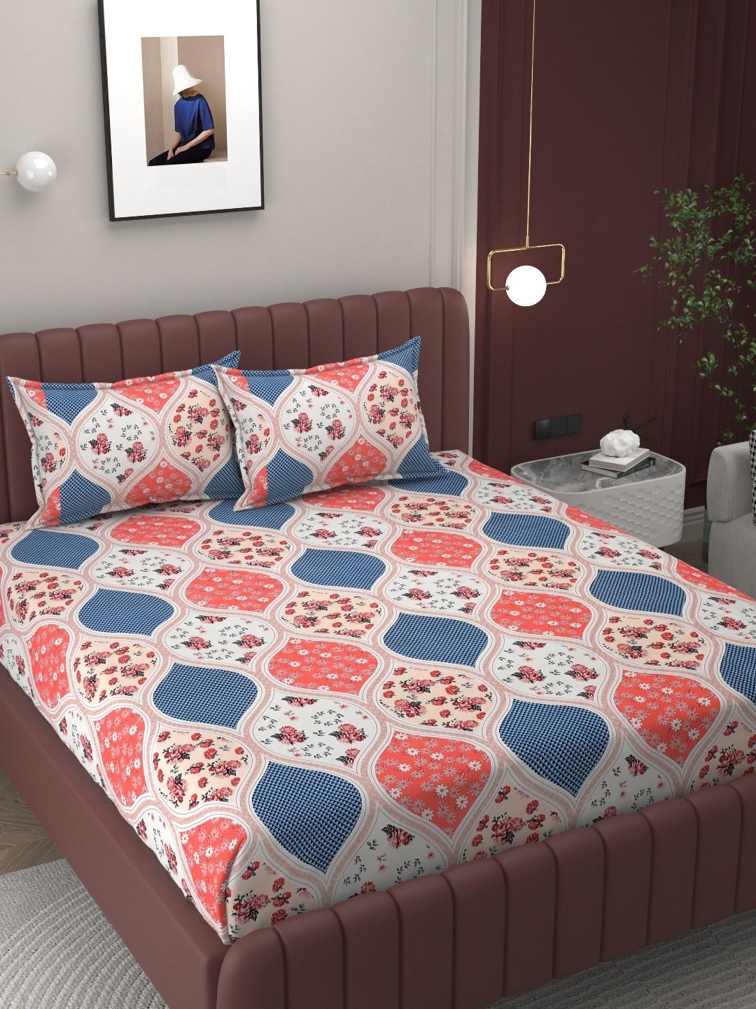 BELVOSTUM Pink & Blue Ethnic Motifs 210 TC Cotton King Bedsheet with 2 Pillow Covers
BELVOSTUM Pink & Blue Ethnic Motifs 210 TC Cotton King Bedsheet with 2 Pillow Covers