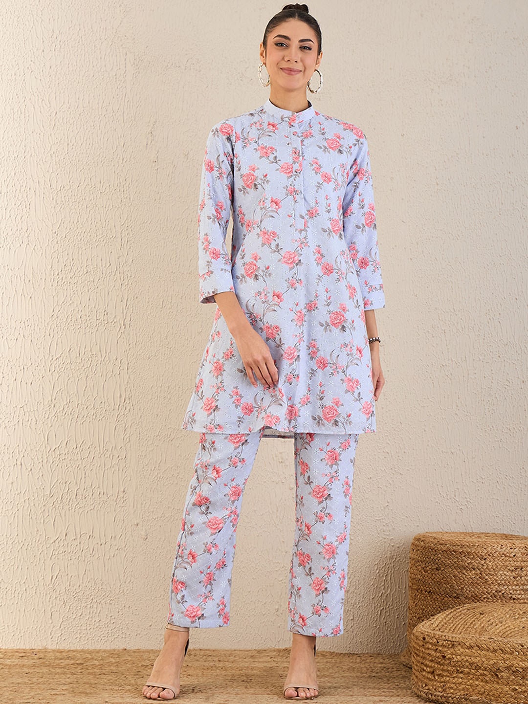 First Resort by Ramola Bachchan Printed Pure Cotton Tunic With Trousers Co-Ords, Blue
First Resort by Ramola Bachchan Printed Pure Cotton Tunic With Trousers Co-Ords, Blue