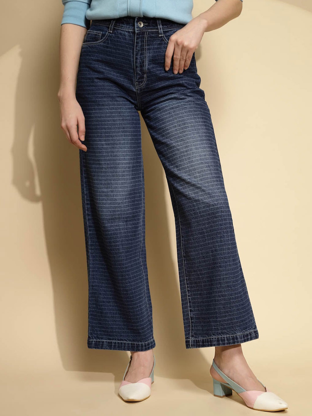 Global Republic Women Comfort Straight Fit High-Rise Low Distress Stretchable Jeans, Blue
Global Republic Women Comfort Straight Fit High-Rise Low Distress Stretchable Jeans, Blue
