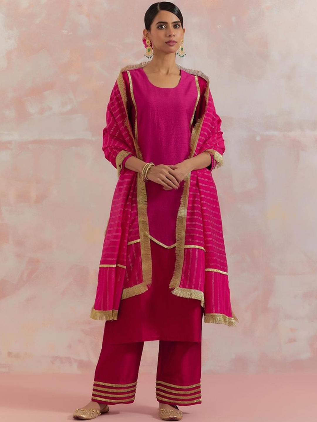 THE INDIAN CAUSE Women Regular Raw Silk Kurta with Palazzos & With Dupatta, Fuchsia
THE INDIAN CAUSE Women Regular Raw Silk Kurta with Palazzos & With Dupatta, Fuchsia