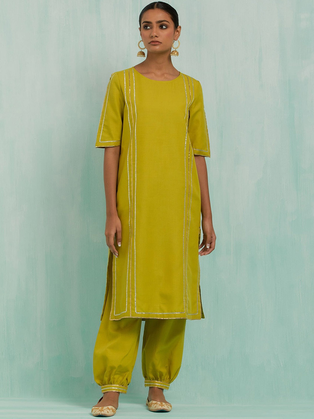 THE INDIAN CAUSE Women Striped Pure Cotton Kurta with Salwar & With Dupatta, Green
THE INDIAN CAUSE Women Striped Pure Cotton Kurta with Salwar & With Dupatta, Green