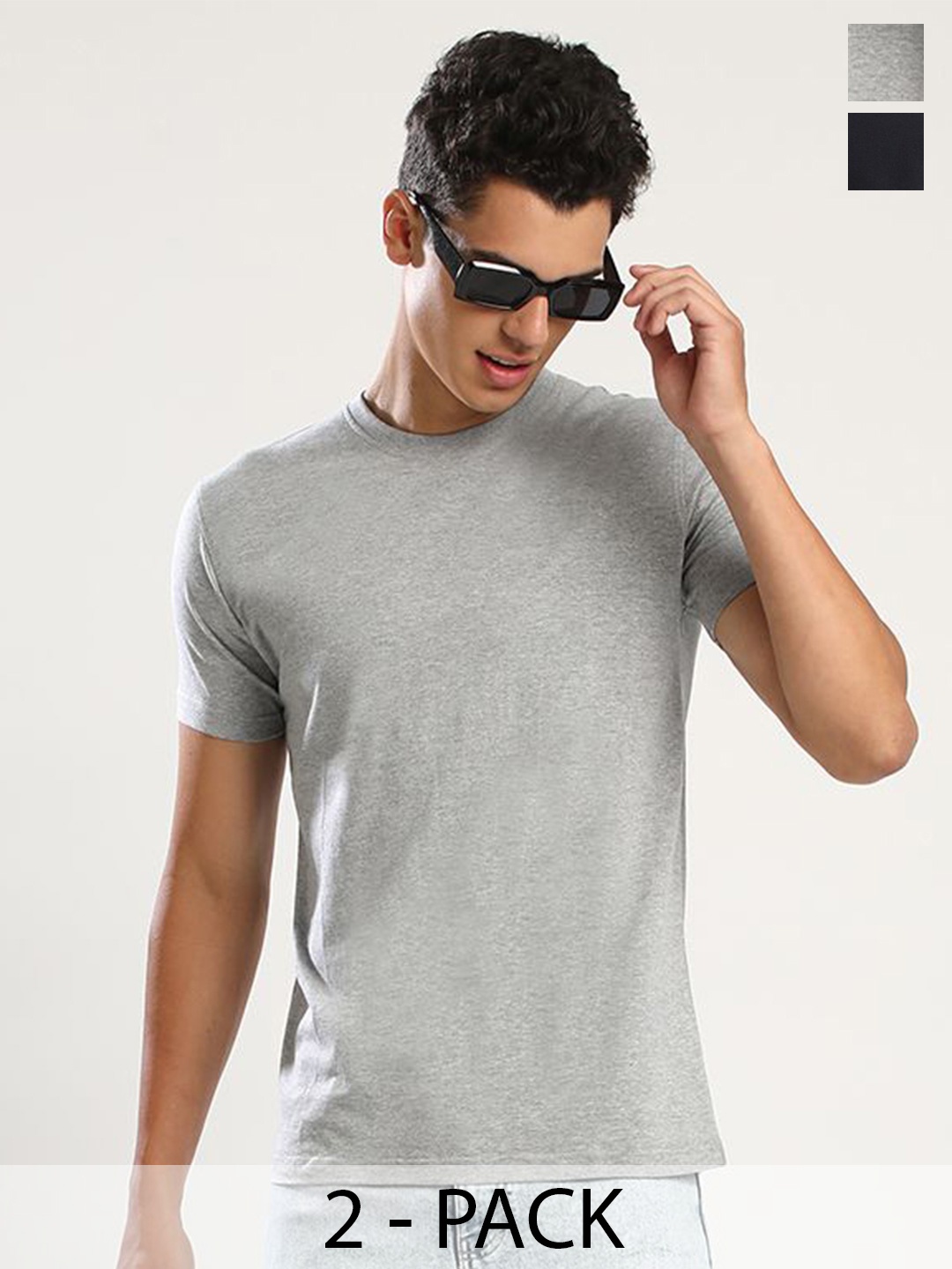THE DAILY OUTFITS Men Pack of 2 Round Neck Bio Finish Pure Cotton T-shirts, Navy blue
THE DAILY OUTFITS Men Pack of 2 Round Neck Bio Finish Pure Cotton T-shirts, Navy blue