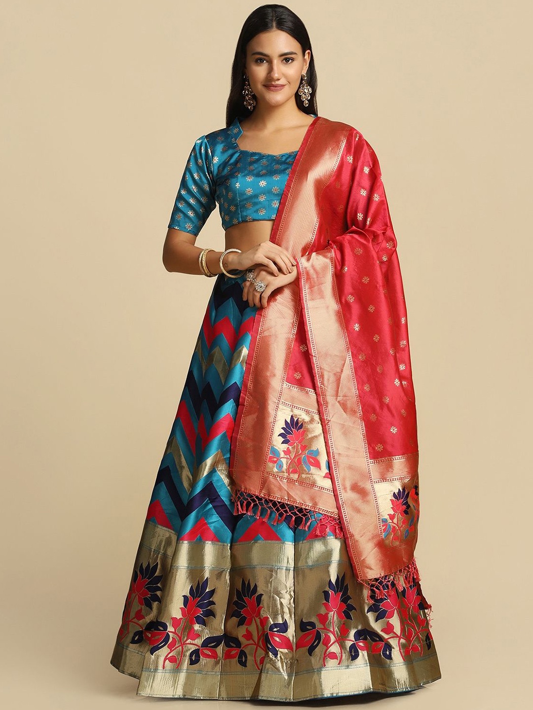 LeeliPeeri Designer Foil Print Semi-Stitched Lehenga & Unstitched Blouse With Dupatta, Blue
LeeliPeeri Designer Foil Print Semi-Stitched Lehenga & Unstitched Blouse With Dupatta, Blue