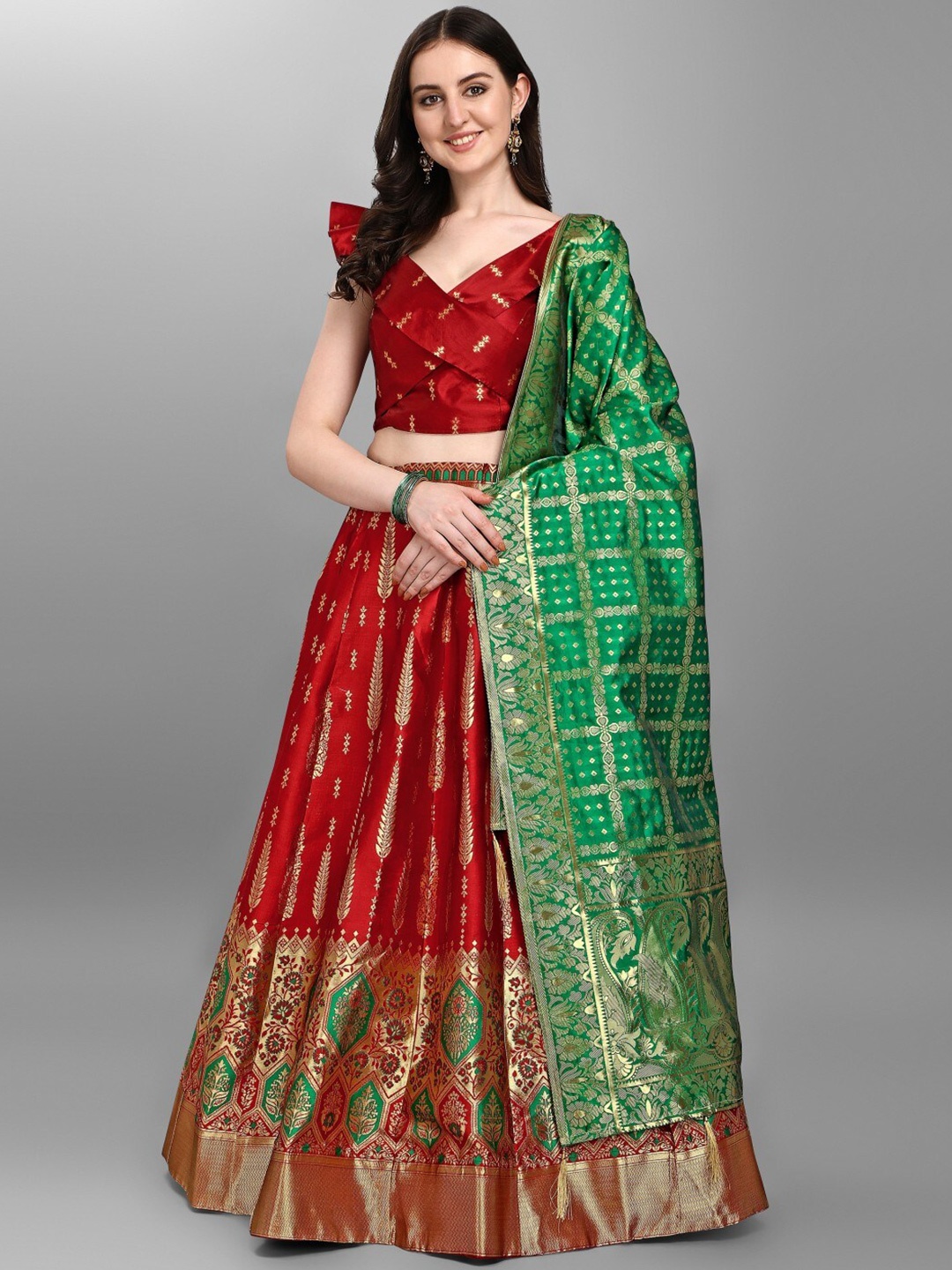 LeeliPeeri Designer Woven Design Semi-Stitched Lehenga & Unstitched Blouse With Dupatta, Red
LeeliPeeri Designer Woven Design Semi-Stitched Lehenga & Unstitched Blouse With Dupatta, Red