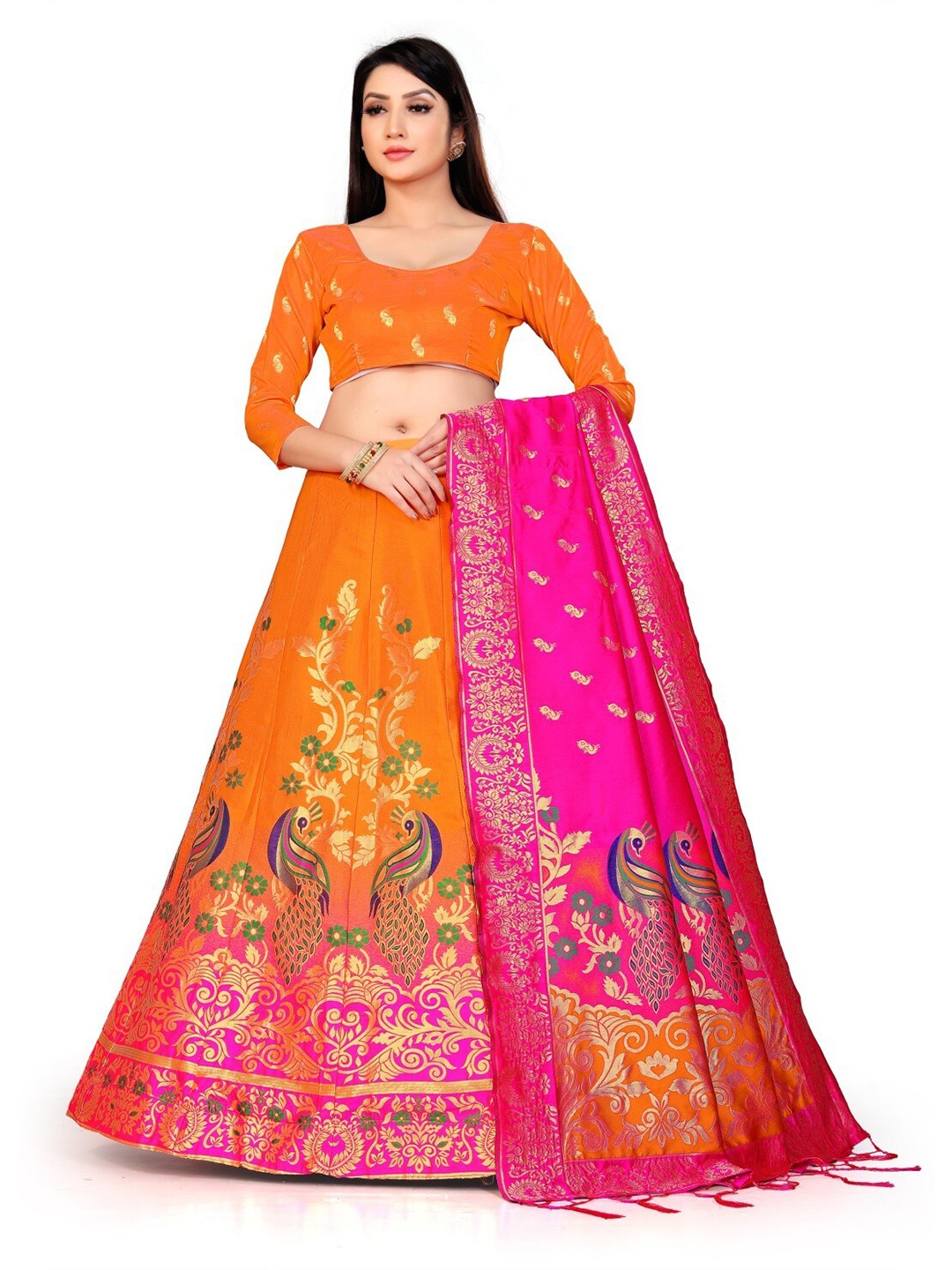 LeeliPeeri Designer Women Printed Semi-Stitched Lehenga & Unstitched Blouse With Dupatta, Orange
LeeliPeeri Designer Women Printed Semi-Stitched Lehenga & Unstitched Blouse With Dupatta, Orange