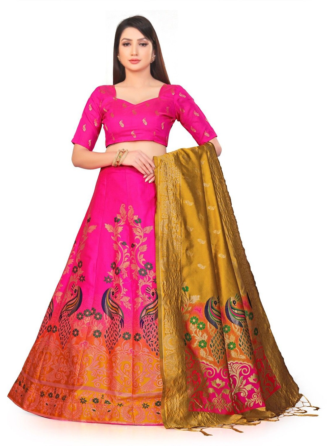 LeeliPeeri Designer Foil Print Semi-Stitched Lehenga & Unstitched Blouse With Dupatta, Pink
LeeliPeeri Designer Foil Print Semi-Stitched Lehenga & Unstitched Blouse With Dupatta, Pink
