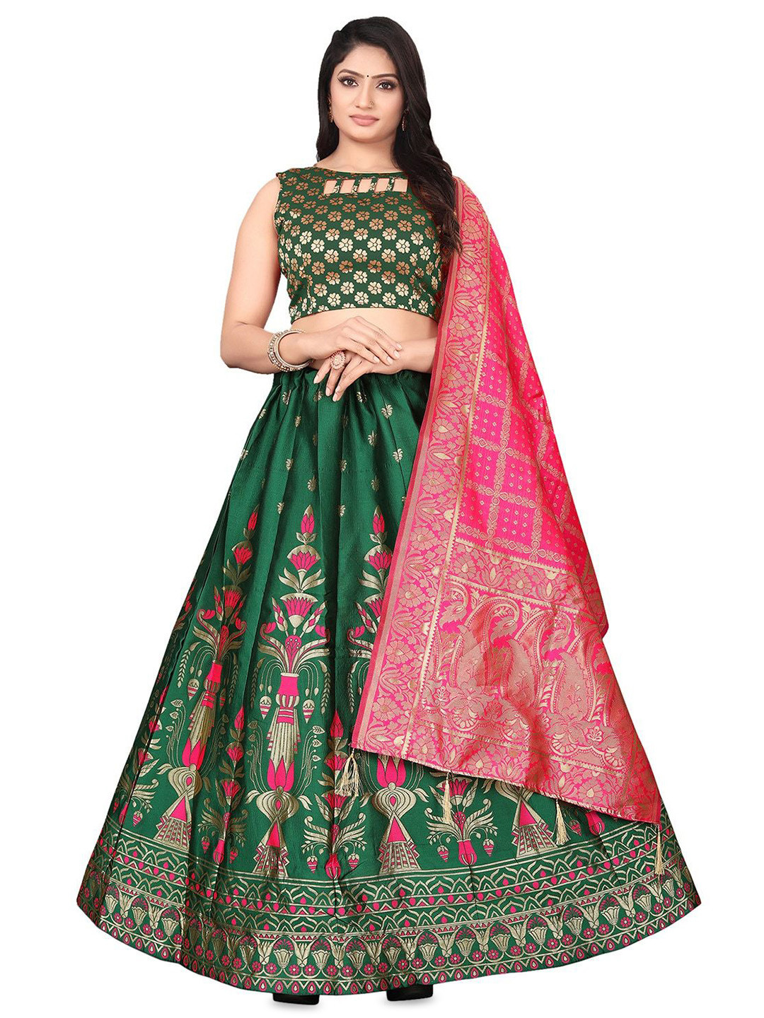 LeeliPeeri Designer Foil Print Semi-Stitched Lehenga & Unstitched Blouse With Dupatta, Green
LeeliPeeri Designer Foil Print Semi-Stitched Lehenga & Unstitched Blouse With Dupatta, Green