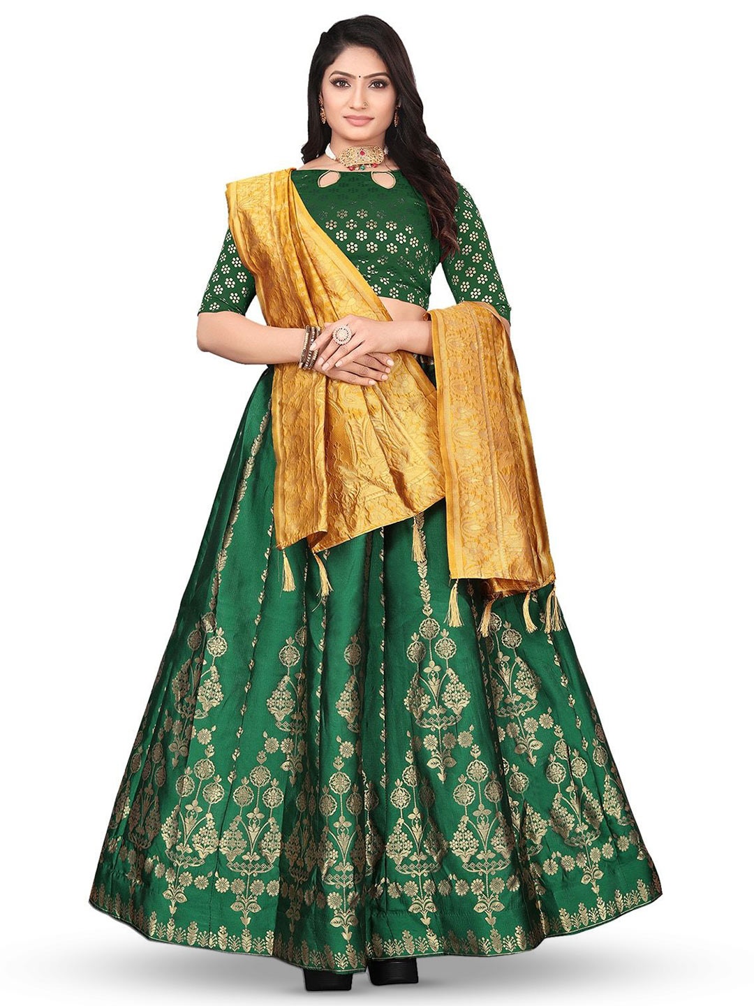 LeeliPeeri Designer Women Print Semi-Stitched Lehenga & Unstitched Blouse With Dupatta, Green
LeeliPeeri Designer Women Print Semi-Stitched Lehenga & Unstitched Blouse With Dupatta, Green