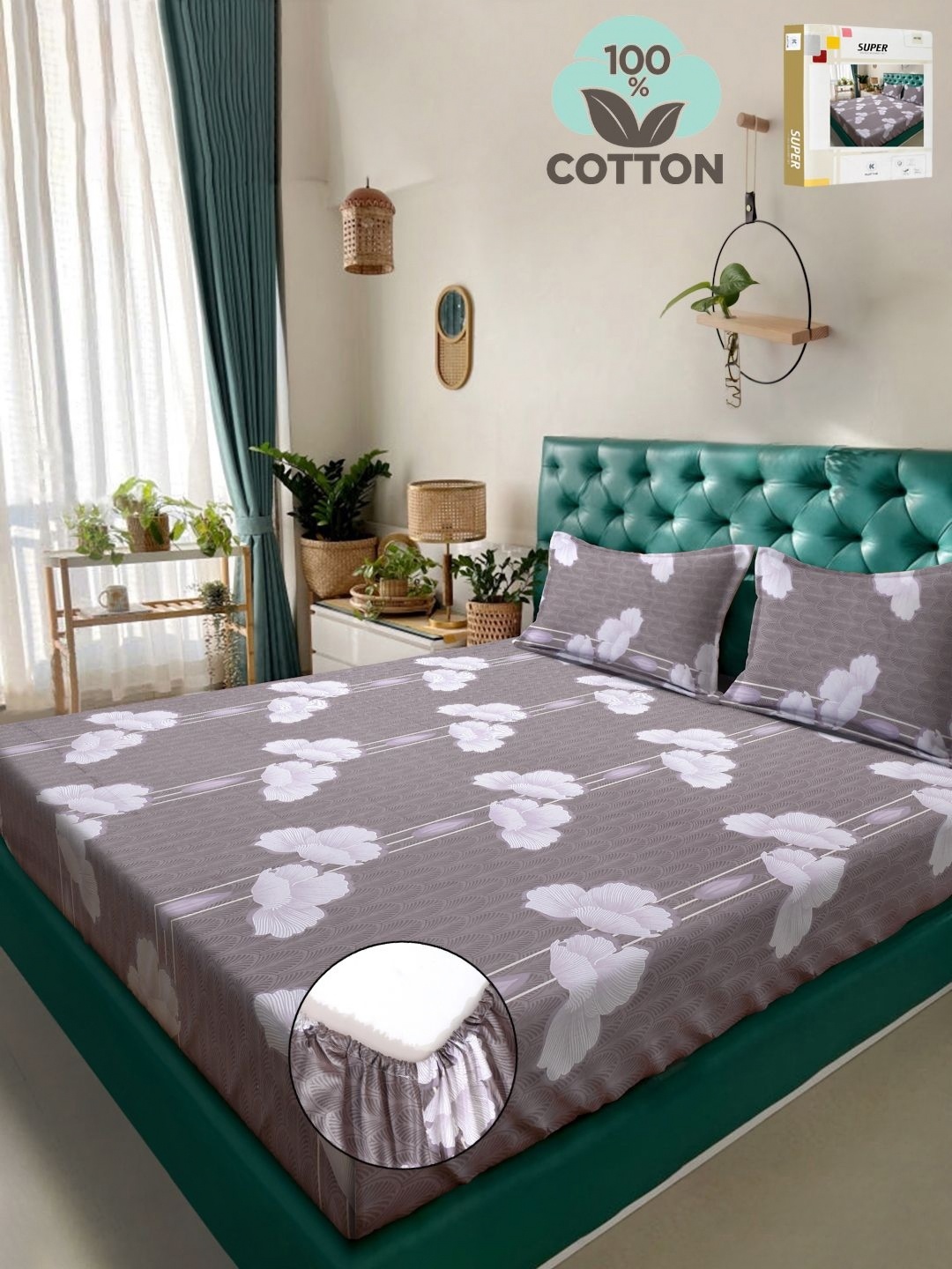 KLOTTHE Book Fold Brown Floral Printed Pure Cotton Double King Bedsheet & Pillow Covers
KLOTTHE Book Fold Brown Floral Printed Pure Cotton Double King Bedsheet & Pillow Covers