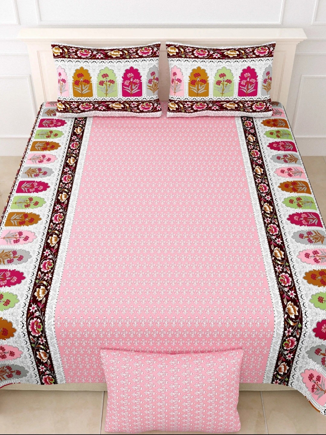 LIVING ROOTS Double King Size Jaipur Block Print Cotton Double Bedsheet & 2 Pillow Covers, White
LIVING ROOTS Double King Size Jaipur Block Print Cotton Double Bedsheet & 2 Pillow Covers, White