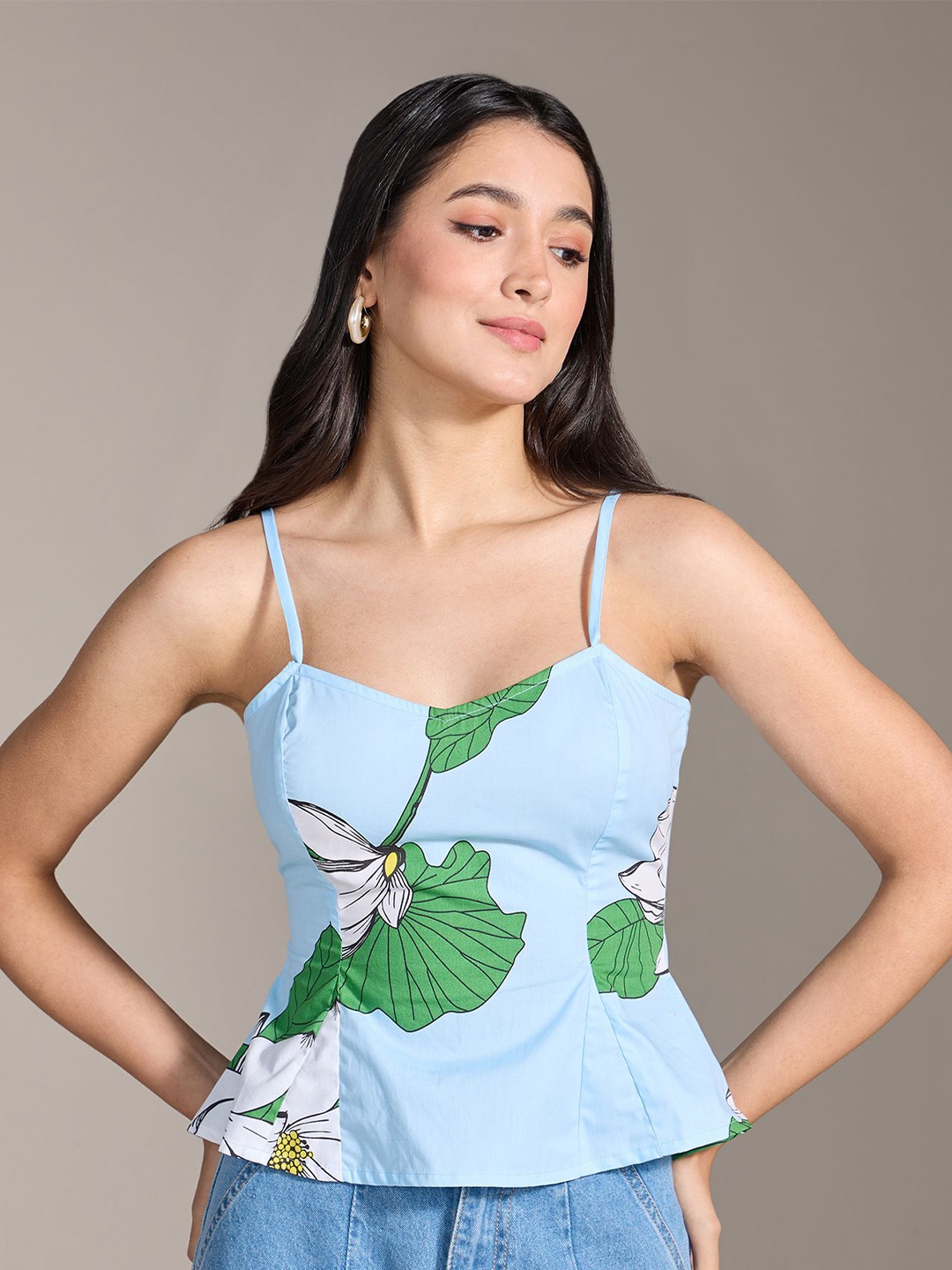 20Dresses XXD Floral Impressions Floral Printed Peplum Pure Cotton Georgette Top, Blue
20Dresses XXD Floral Impressions Floral Printed Peplum Pure Cotton Georgette Top, Blue