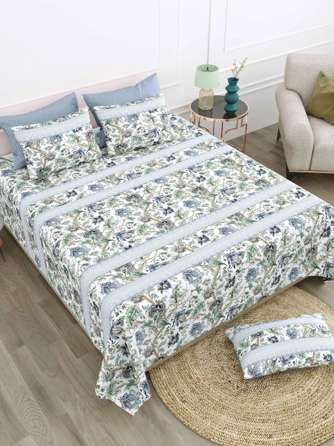 LIVING ROOTS Super King Size Jaipur Block Print Cotton Double Bedsheet & 2 Pillow Covers, Blue
LIVING ROOTS Super King Size Jaipur Block Print Cotton Double Bedsheet & 2 Pillow Covers, Blue