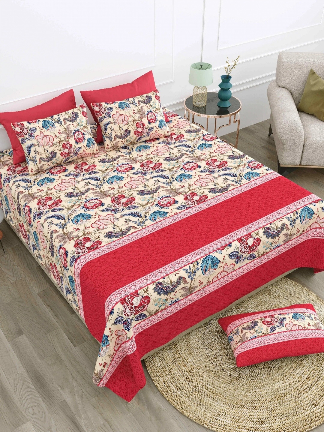 LIVING ROOTS Super King Size Jaipur Block Print Cotton Double Bedsheet & 2 Pillow Covers, Beige
LIVING ROOTS Super King Size Jaipur Block Print Cotton Double Bedsheet & 2 Pillow Covers, Beige