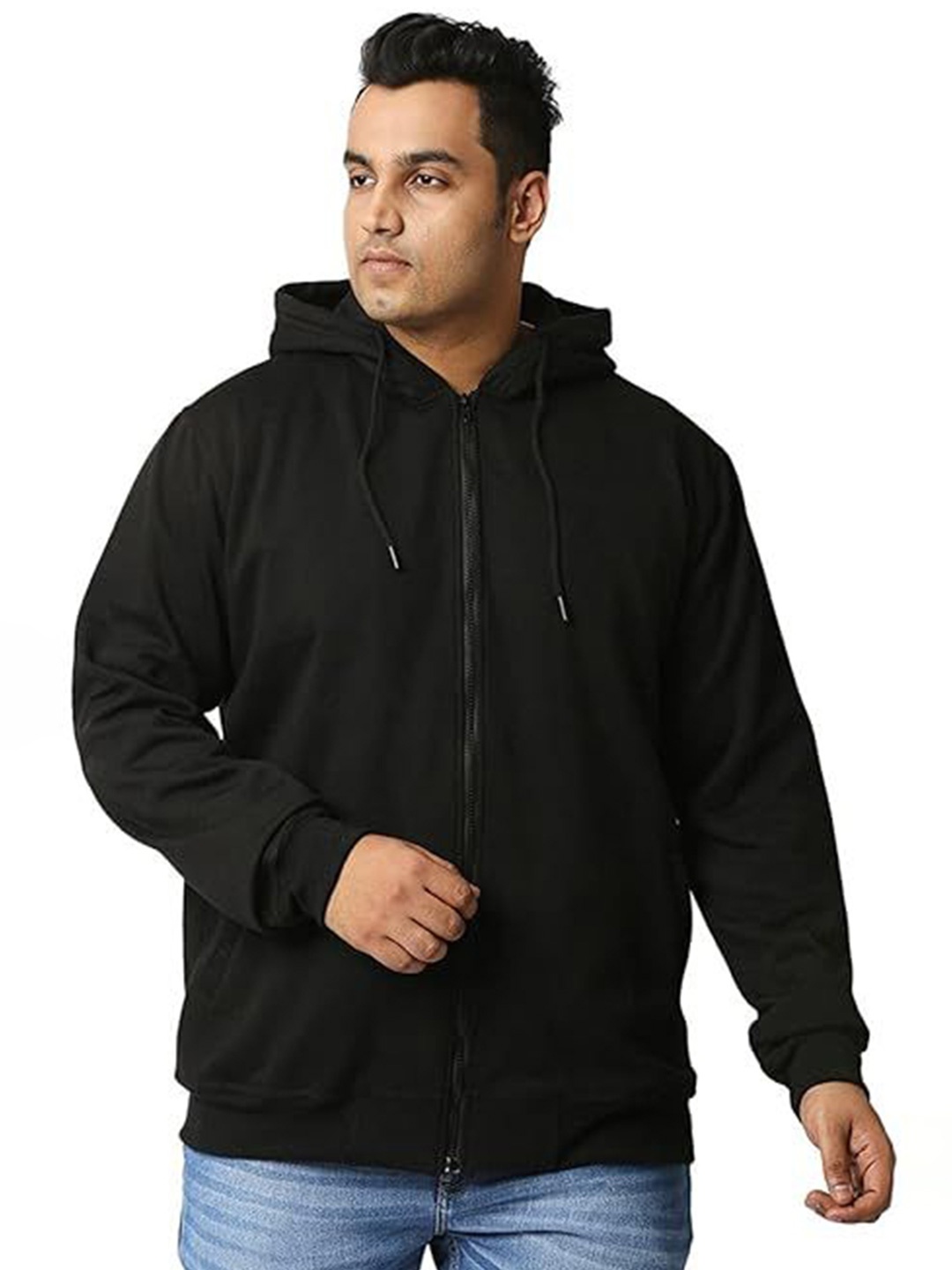 GAINELL Men Hooded Sweatshirt, Black