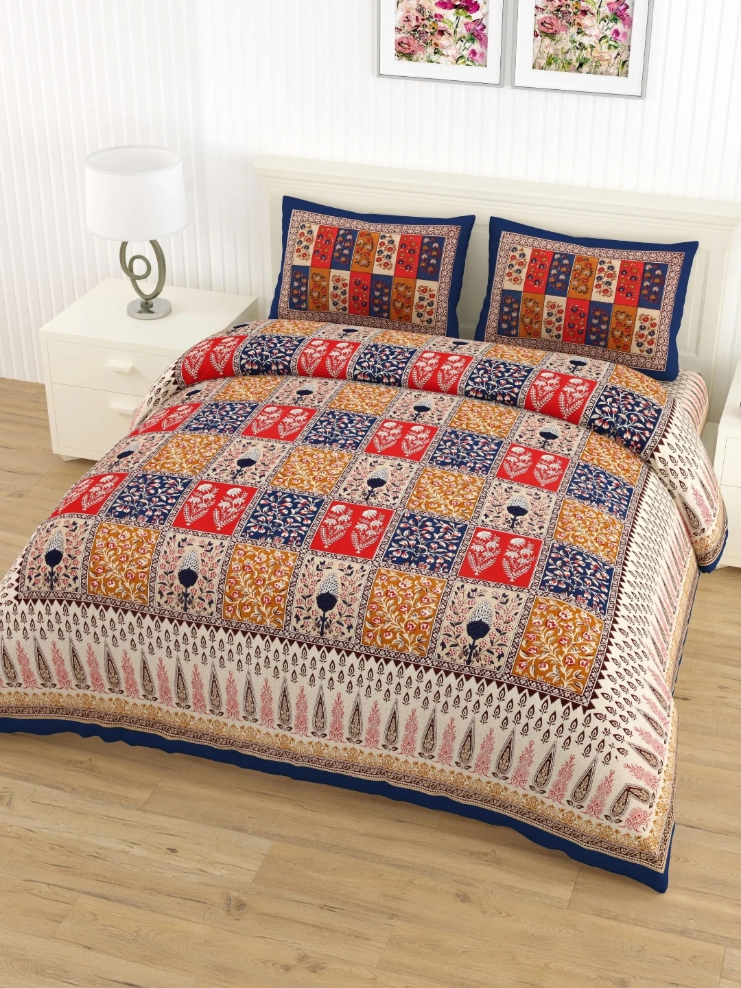 LIVING ROOTS Double Queen Size Jaipur Block Print Cotton Double Bedsheet & 2 Pillow Covers, Red
LIVING ROOTS Double Queen Size Jaipur Block Print Cotton Double Bedsheet & 2 Pillow Covers, Red