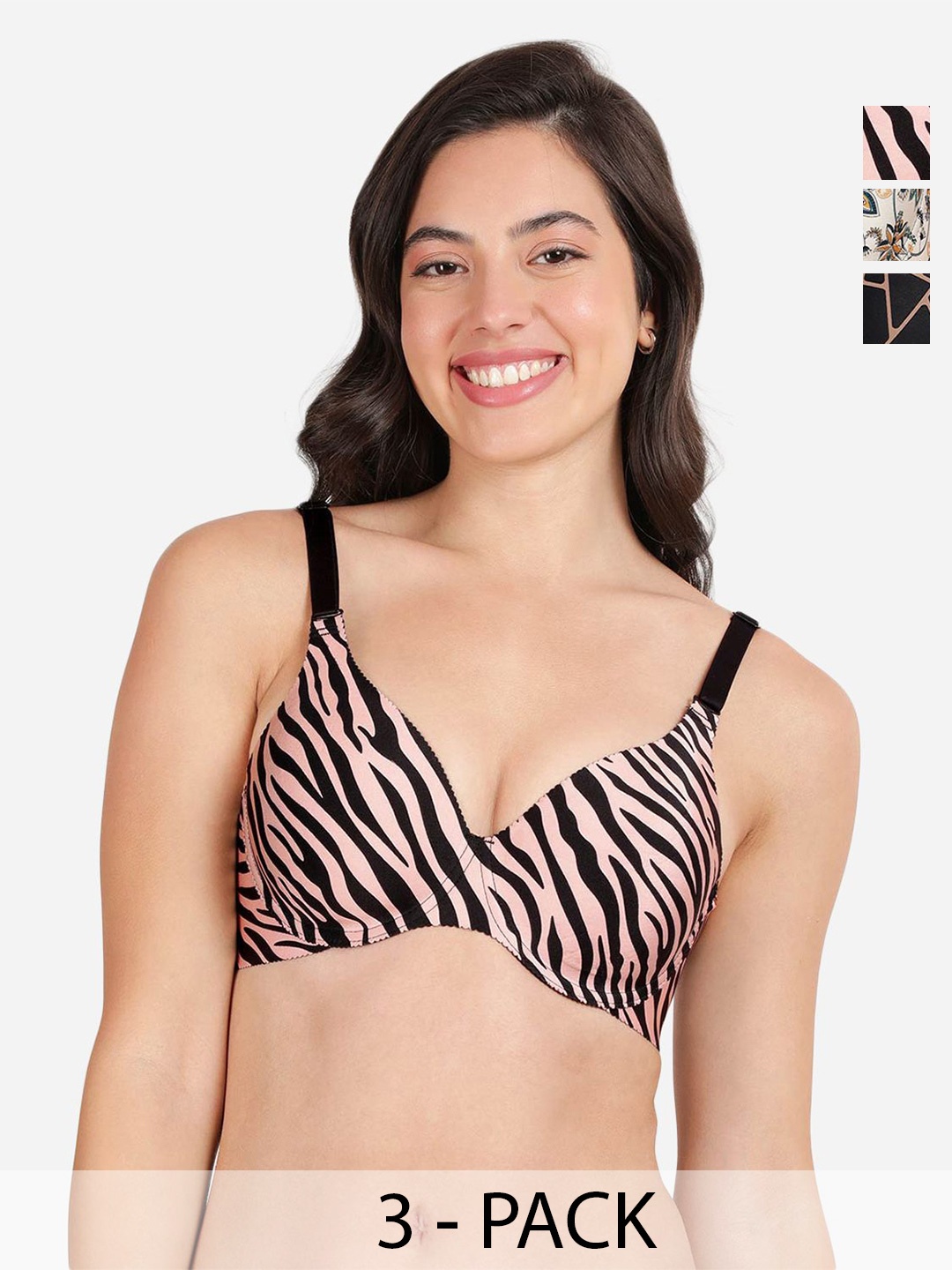 shyaway Pack of 3 Women Floral Printed Medium Coverage Underwired Lightly Padded Bra, Pink
shyaway Pack of 3 Women Floral Printed Medium Coverage Underwired Lightly Padded Bra, Pink