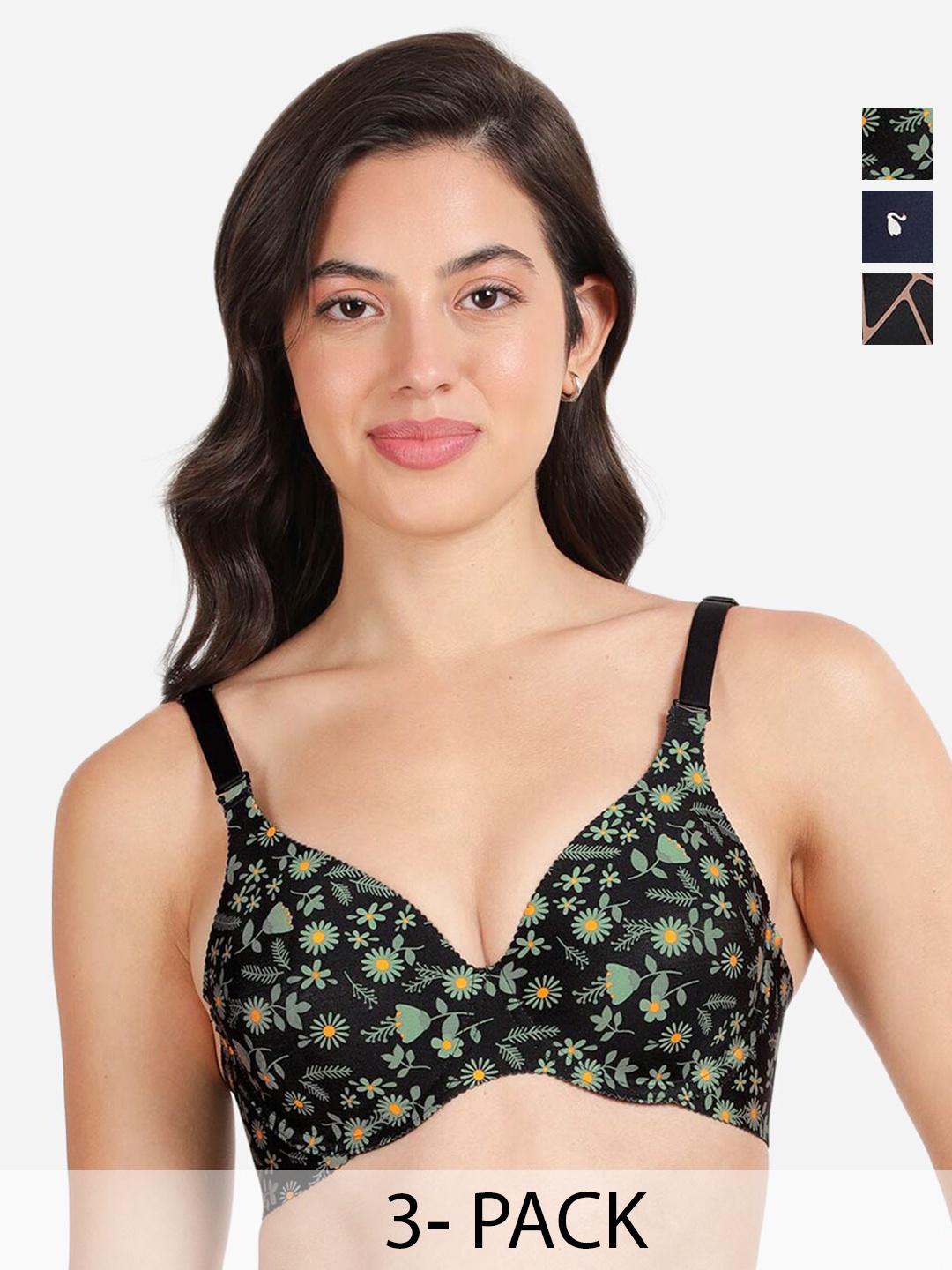 shyaway Pack of 3 Women Floral Printed Medium Coverage Underwired Lightly Padded Bra, Blue
shyaway Pack of 3 Women Floral Printed Medium Coverage Underwired Lightly Padded Bra, Blue