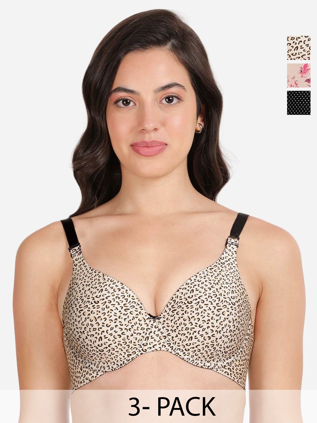 shyaway Pack of 3 Women Floral Printed Medium Coverage Underwired Lightly Padded Bra, Black
shyaway Pack of 3 Women Floral Printed Medium Coverage Underwired Lightly Padded Bra, Black