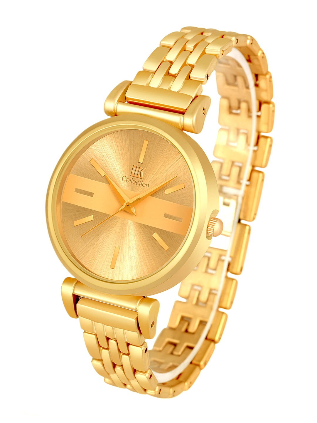 IIK COLLECTION Women Round Embellished Dial Stainless Steel Bracelet Style Analogue Watch, Gold
IIK COLLECTION Women Round Embellished Dial Stainless Steel Bracelet Style Analogue Watch, Gold