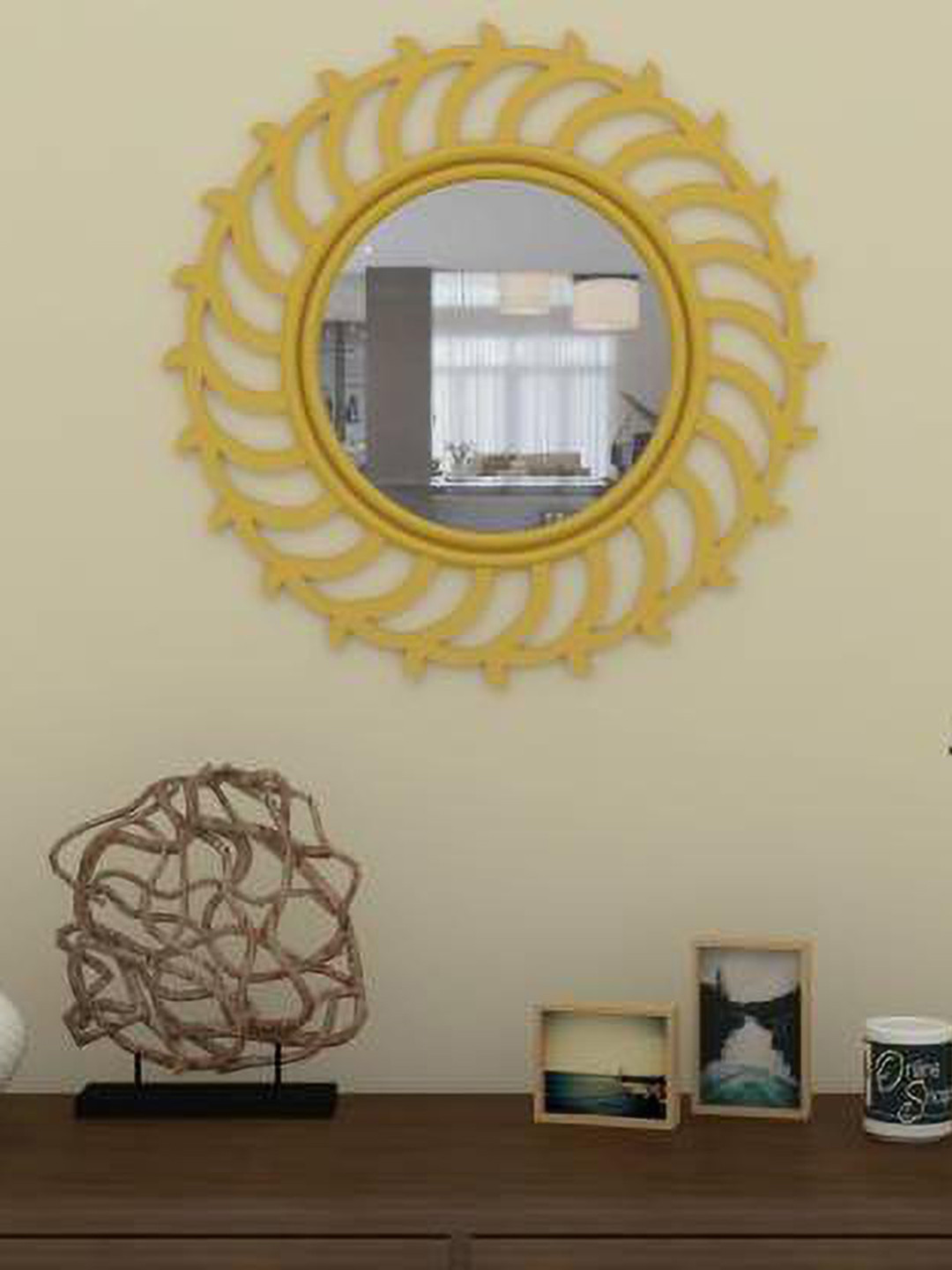 VAS collection home Yellow Wooden Wall Mirror Frame 
VAS collection home Yellow Wooden Wall Mirror Frame