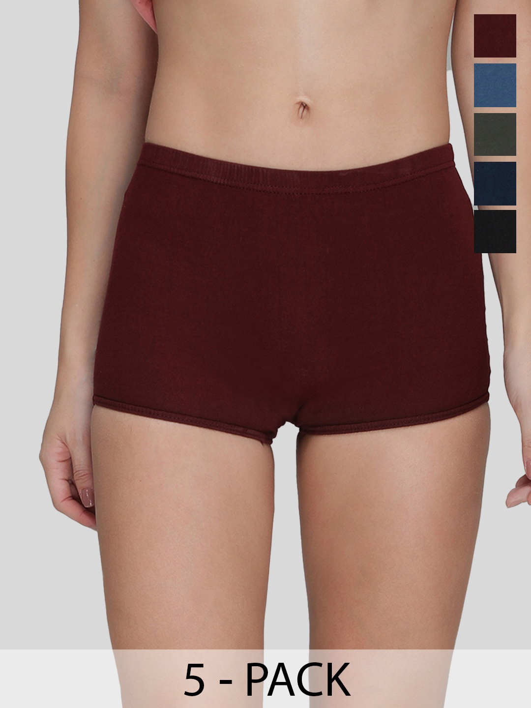 AMUL COMFY 5-Pcs Pure Cotton Boy Shorts Briefs AC-PRI-PL-SHO-MULTI-5-80-5P-Multicolour, Maroon
AMUL COMFY 5-Pcs Pure Cotton Boy Shorts Briefs AC-PRI-PL-SHO-MULTI-5-80-5P-Multicolour, Maroon