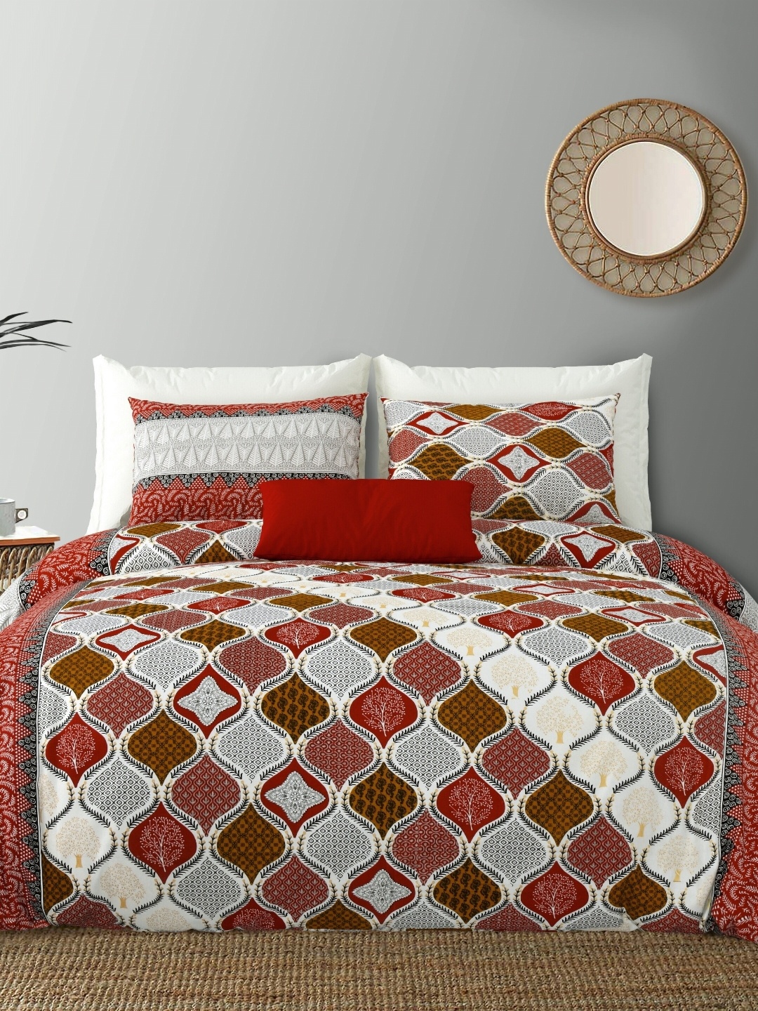 LIVING ROOTS Rozee Gold Double King Size Jaipur Cotton Double Bedsheet & 2 Pillow Covers, Red
LIVING ROOTS Rozee Gold Double King Size Jaipur Cotton Double Bedsheet & 2 Pillow Covers, Red