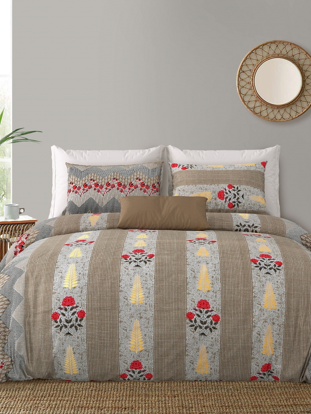 LIVING ROOTS Double King Size Jaipur Block Print Cotton Double Bedsheet & 2 Pillow Covers, Grey
LIVING ROOTS Double King Size Jaipur Block Print Cotton Double Bedsheet & 2 Pillow Covers, Grey