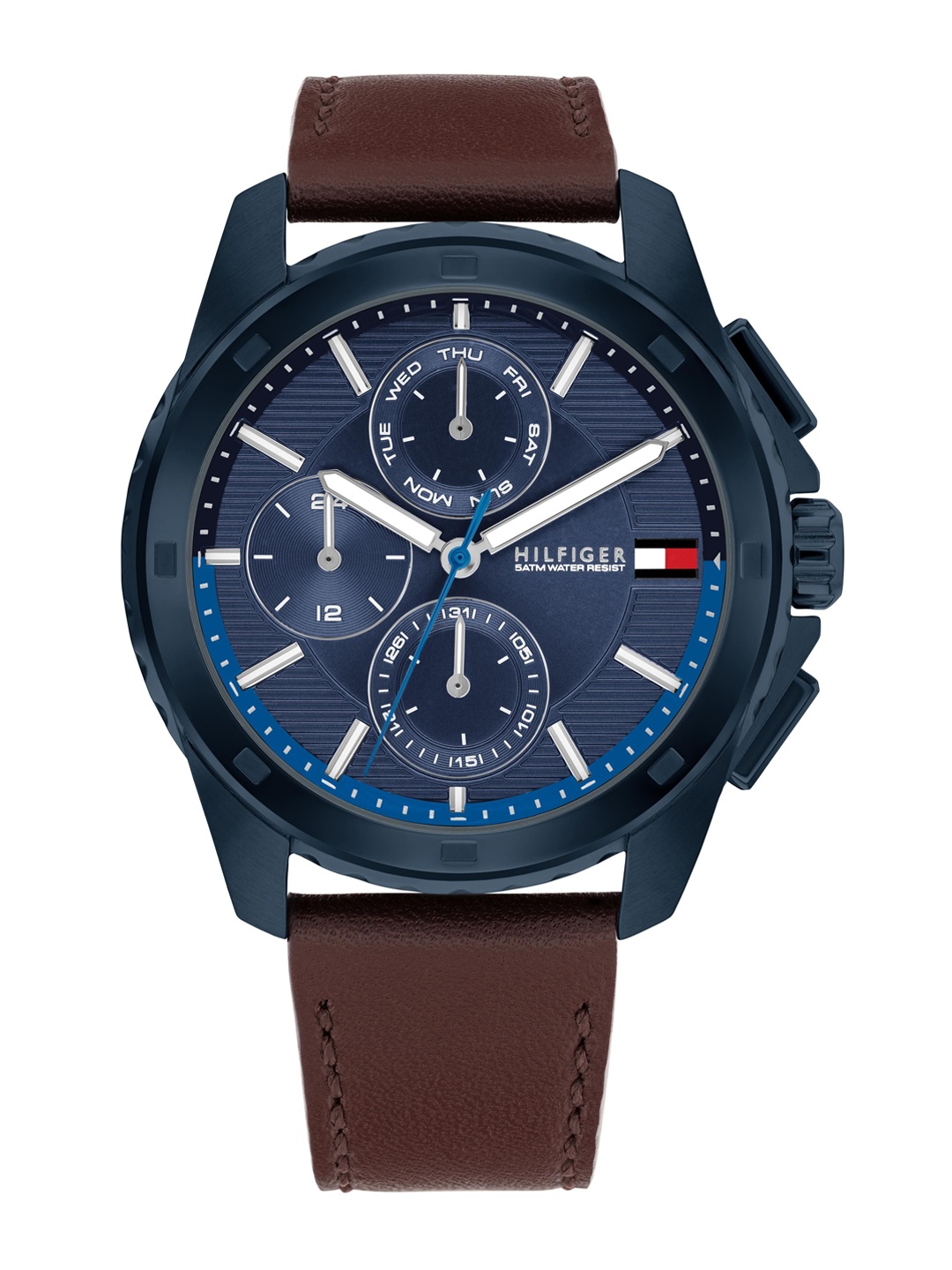 Tommy Hilfiger Men Patterned Dial & Leather Bracelet Style Straps Analogue Watch TH1710632, Navy blue
Tommy Hilfiger Men Patterned Dial & Leather Bracelet Style Straps Analogue Watch TH1710632, Navy blue