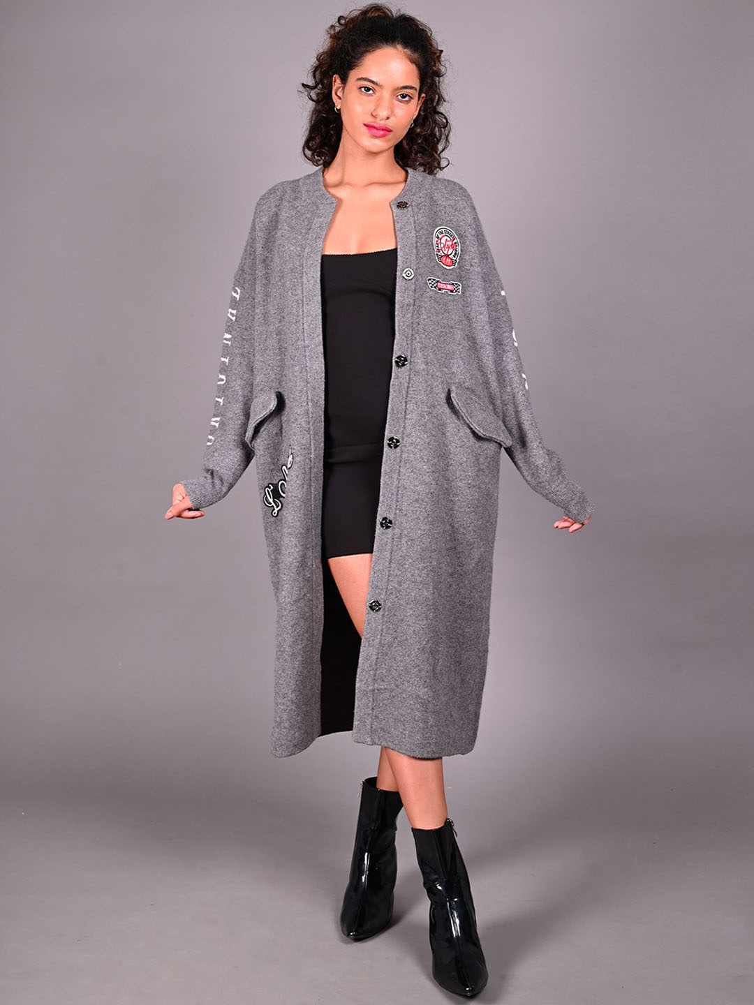 ODETTE Women Woollen Windcheater and Water Resistant Longline Open Front Jacket with Embroidered, Grey
ODETTE Women Woollen Windcheater and Water Resistant Longline Open Front Jacket with Embroidered, Grey
