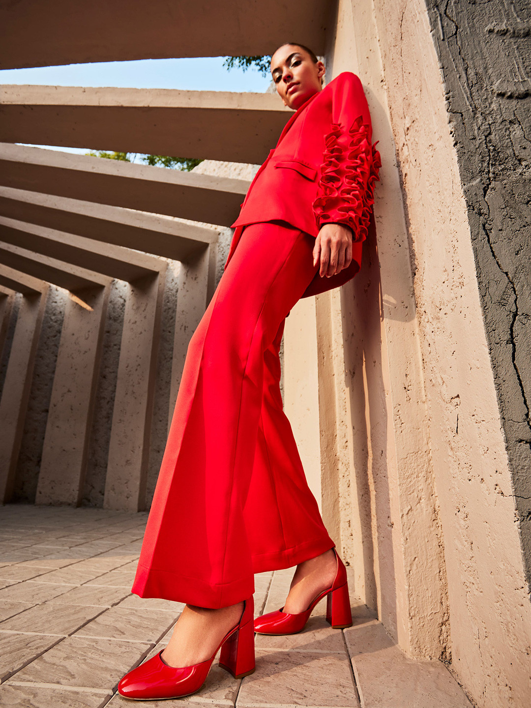 Oroh Leather Stiletto with Buckles, Red
Oroh Leather Stiletto with Buckles, Red