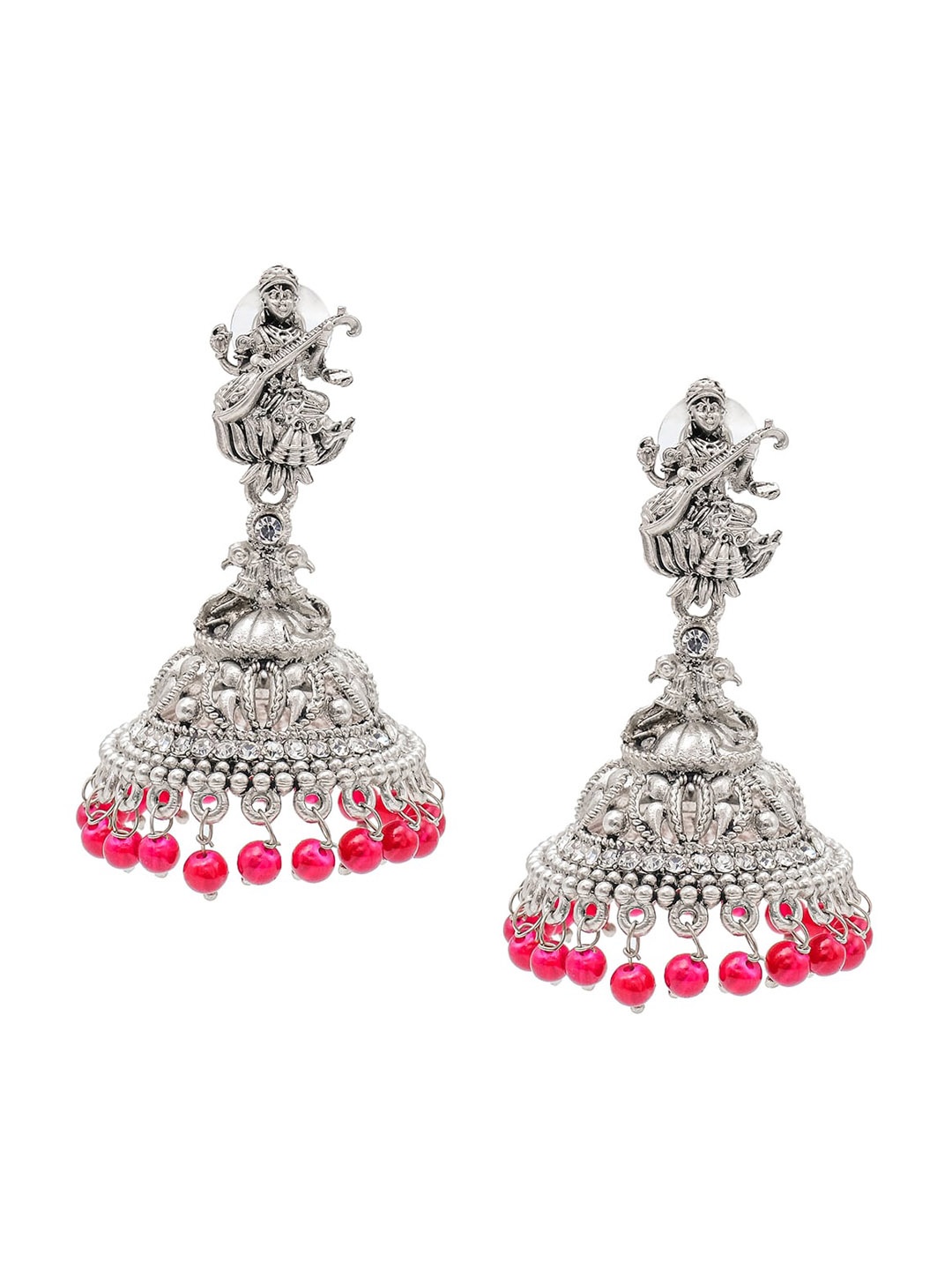 Shining Jewel - By Shivansh Women Silver-Plated Contemporary Jhumkas Earrings 30 gms, Maroon
Shining Jewel - By Shivansh Women Silver-Plated Contemporary Jhumkas Earrings 30 gms, Maroon