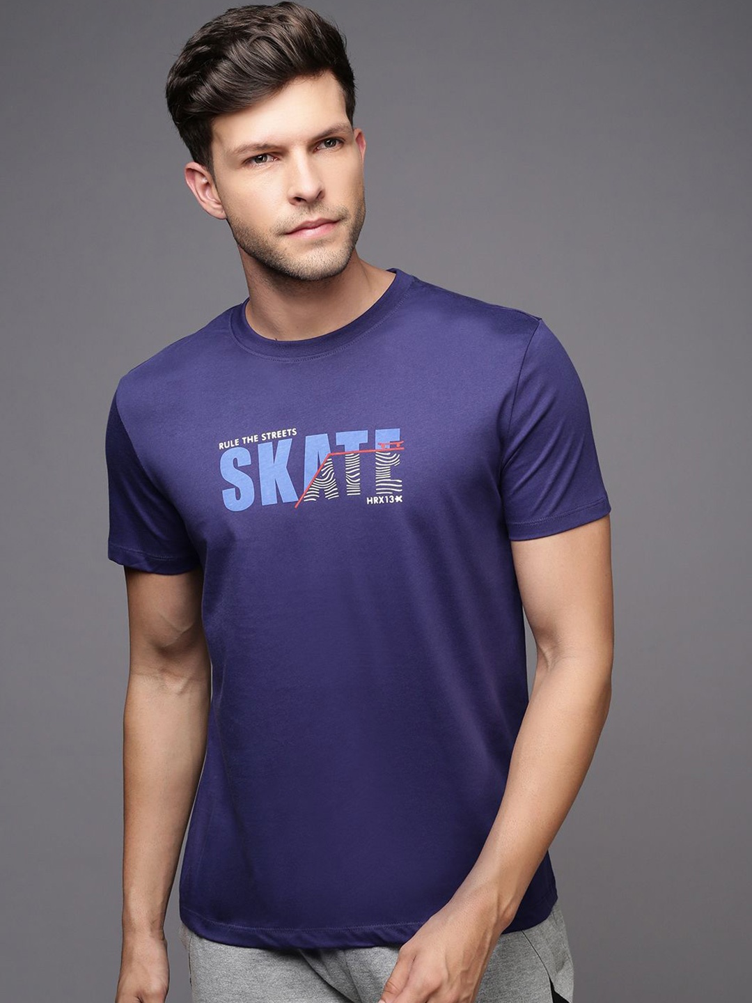 HRX by Hrithik Roshan Men Typography Printed Round Neck T-shirt, Navy blue
HRX by Hrithik Roshan Men Typography Printed Round Neck T-shirt, Navy blue