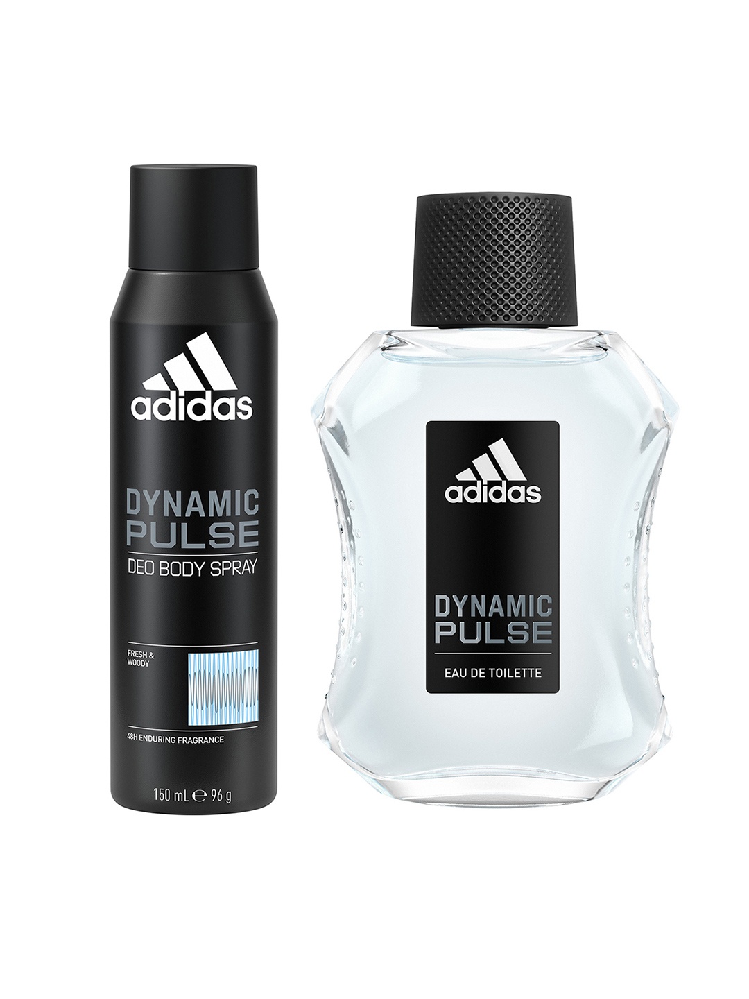 ADIDAS Men Set of Dynamic Pulse Eau De Toilette - 100ml & Deodorant Body Spray - 96g, Transparent
ADIDAS Men Set of Dynamic Pulse Eau De Toilette - 100ml & Deodorant Body Spray - 96g, Transparent