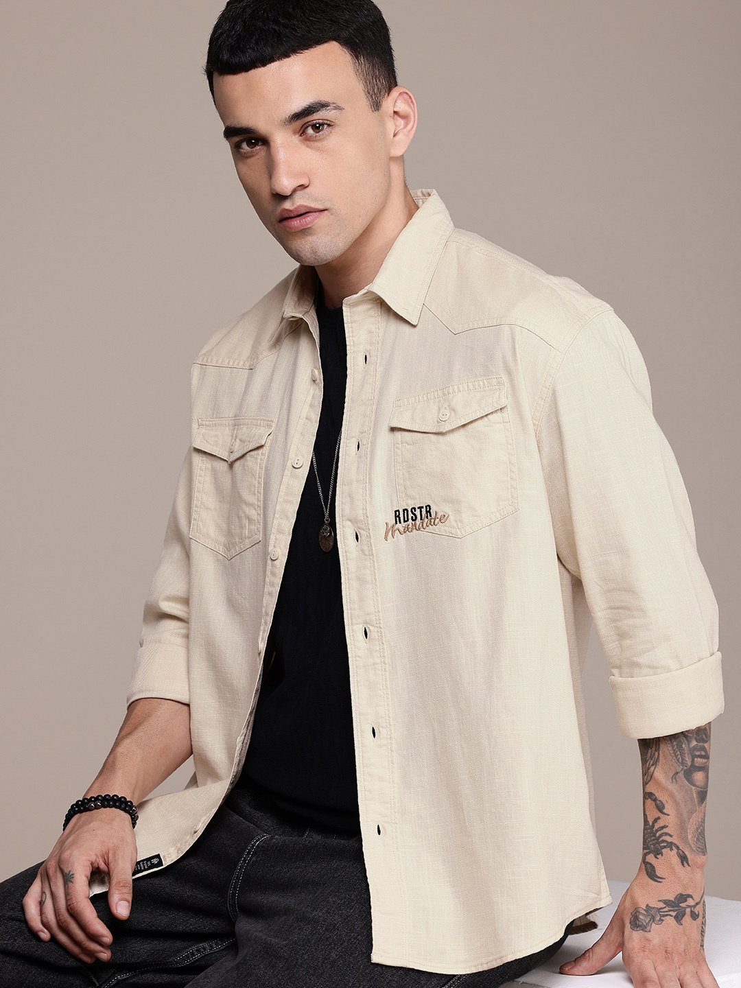 The Roadster Life Co. Drop-Shoulder Sleeves Relaxed Fit Pure Cotton Casual Shirt, Beige
The Roadster Life Co. Drop-Shoulder Sleeves Relaxed Fit Pure Cotton Casual Shirt, Beige