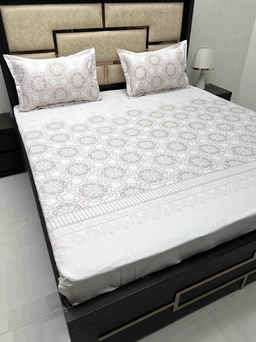 Pure Decor Pink & Black Ethnic Motifs Cotton 350 TC Queen Bedsheet with 2 Pillow Covers
Pure Decor Pink & Black Ethnic Motifs Cotton 350 TC Queen Bedsheet with 2 Pillow Covers