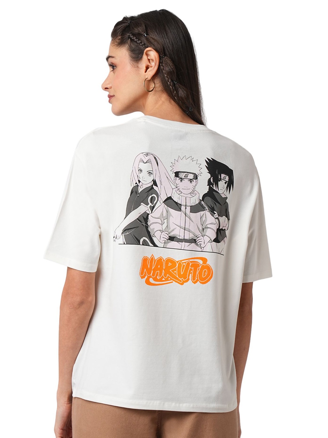 Kraus Jeans Women Graphic Naruto Printed Round Neck Drop Shoulder Sleeves T-shirt, White
Kraus Jeans Women Graphic Naruto Printed Round Neck Drop Shoulder Sleeves T-shirt, White