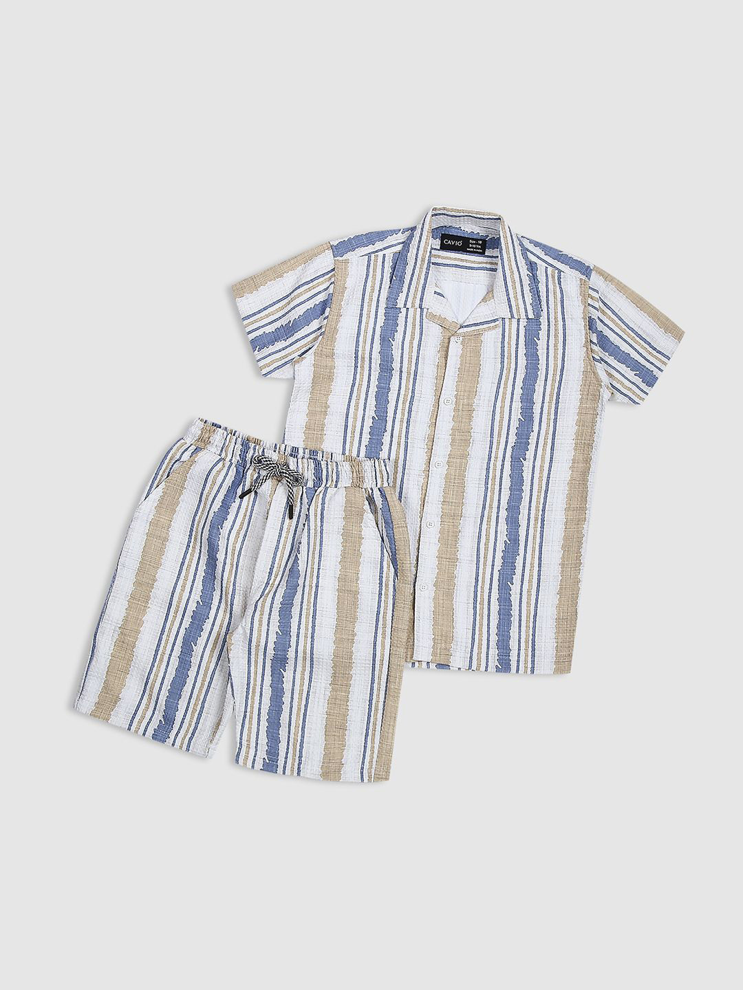 CAVIO Boys Striped Shirt with Shorts, Brown
CAVIO Boys Striped Shirt with Shorts, Brown